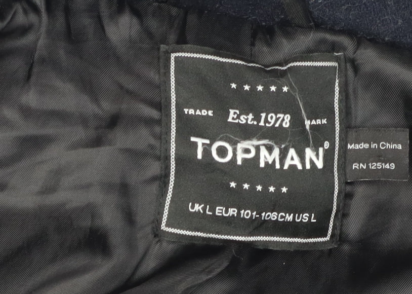 Mens UK Size L Topman Black Puffer Jacket