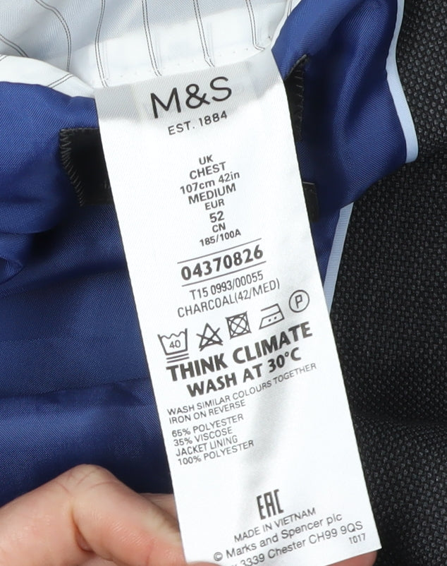 Mens UK Size 42 Marks and Spencer Regular Grey Suit Jacket