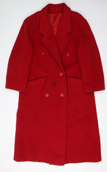 Womens UK Size 12 Essentials Red Overcoat