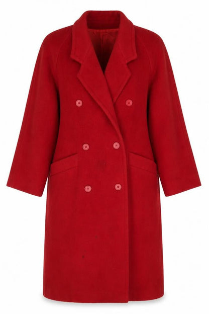Essentials Essentials Red Wool Overcoat - Size 12, Vintage Style