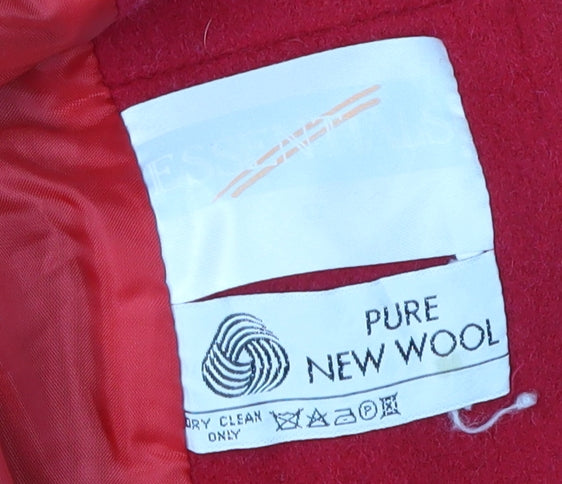 Womens UK Size 12 Essentials Red Overcoat