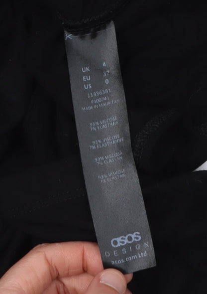 ASOS DESIGN Women's Black Midi Pencil Skirt Size 4