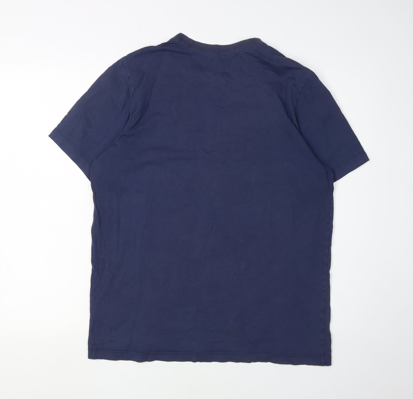 Nike Men's Blue Cotton Crew Neck T-Shirt L