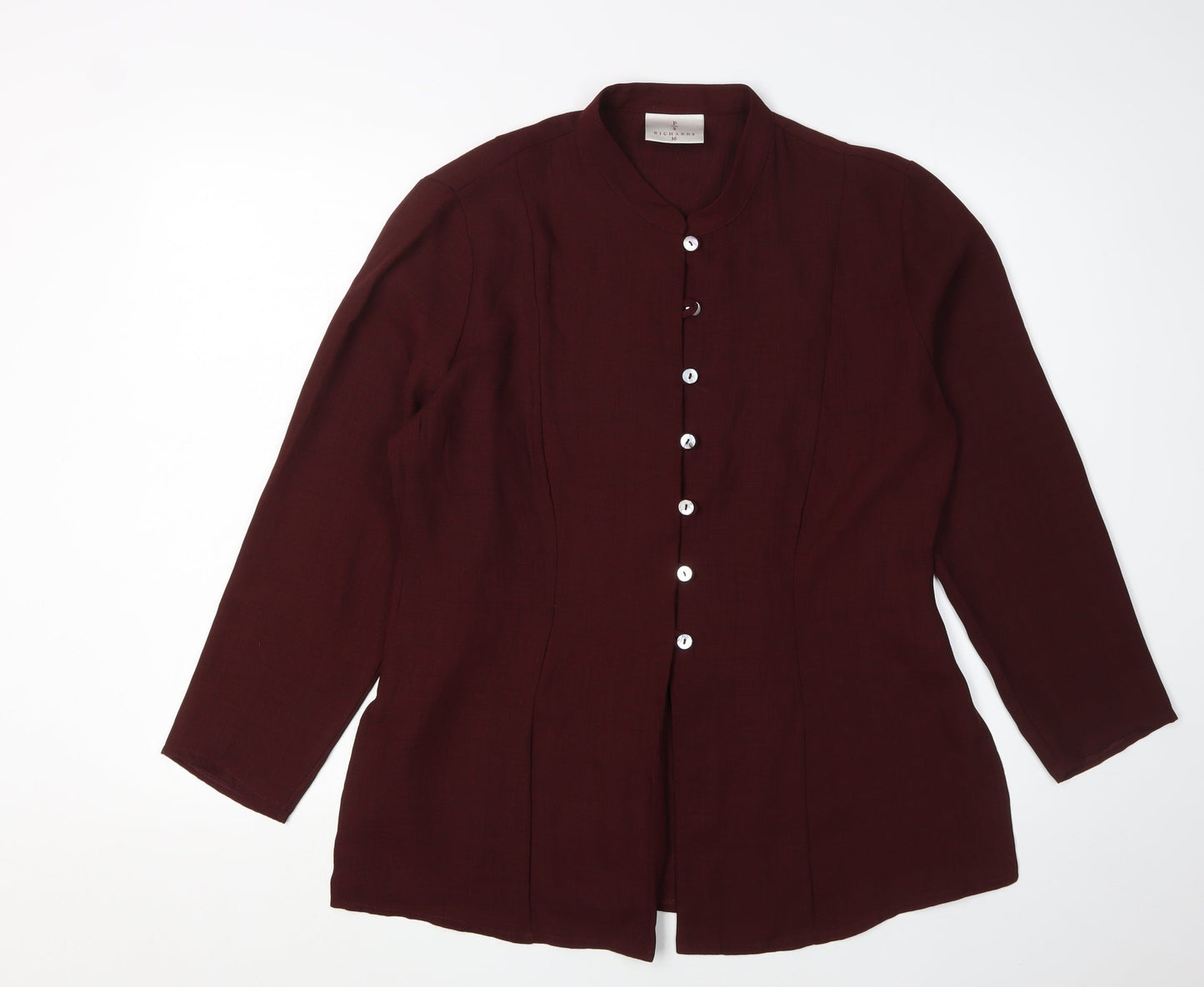 PS Richards Women's Red Button-Up Size 16 Top