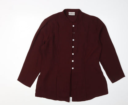 PS Richards Women's Red Button-Up Size 16 Top