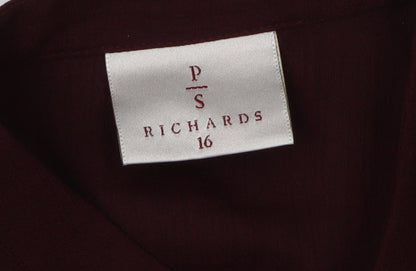 PS Richards Women's Red Button-Up Size 16 Top