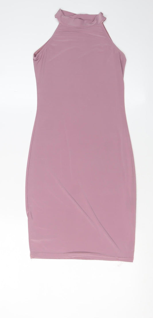 Boohoo Women's Pink Bodycon Dress - Size 6
