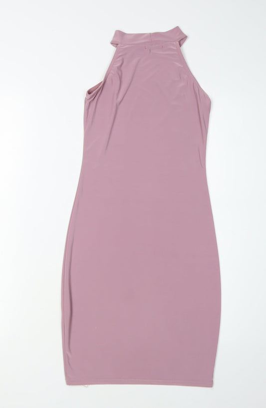 Boohoo Women's Pink Bodycon Dress - Size 6