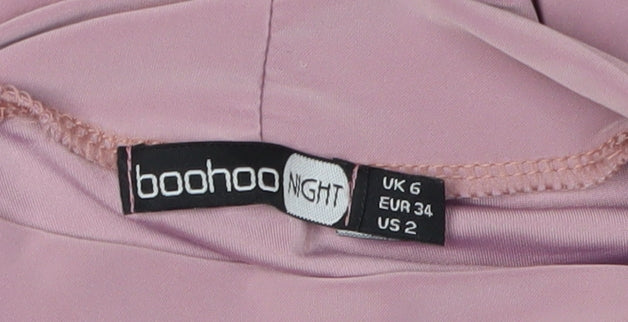 Boohoo Women's Pink Bodycon Dress - Size 6