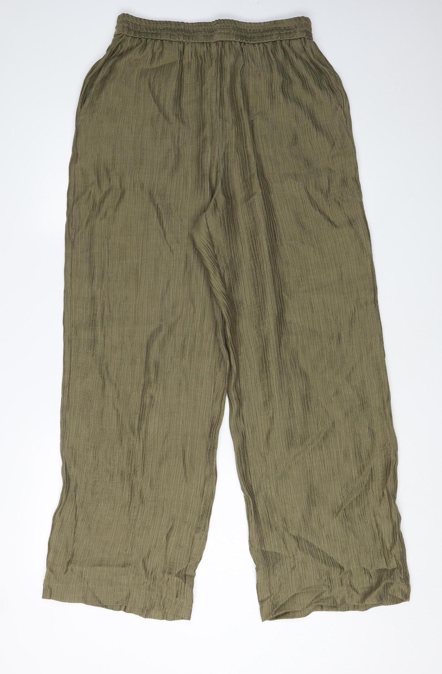 Womens UK Size 12 Cotswold Collections Relaxed Fit Wide-Leg Green Trousers