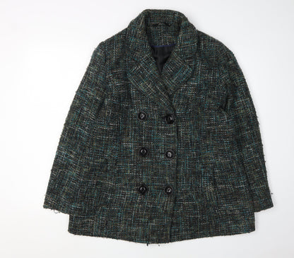 BM Collection Women's Multicolour Pea Coat Size 14 - Classic Elegance