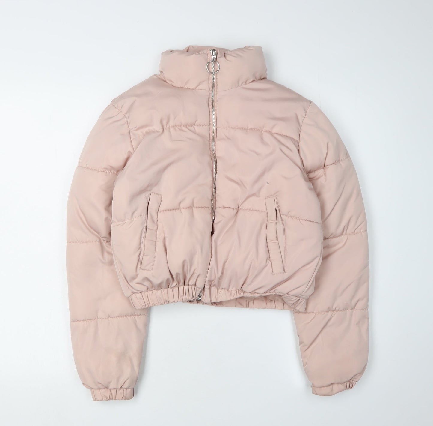 915 Generation Girls Pink Puffer Jacket, Age 12-13, Cropped Zip Coat