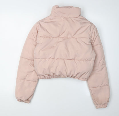 915 Generation Girls Pink Puffer Jacket, Age 12-13, Cropped Zip Coat