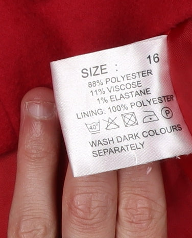 Womens UK Size 16 tg Red Basic Jacket