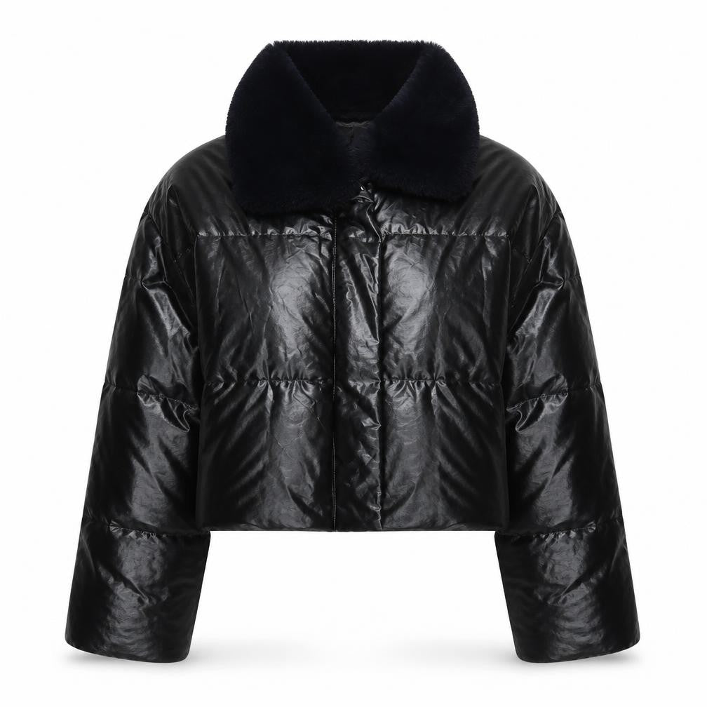 Womens UK Size 12 Missguided Black Puffer Jacket