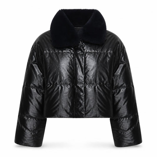 Womens UK Size 12 Missguided Black Puffer Jacket