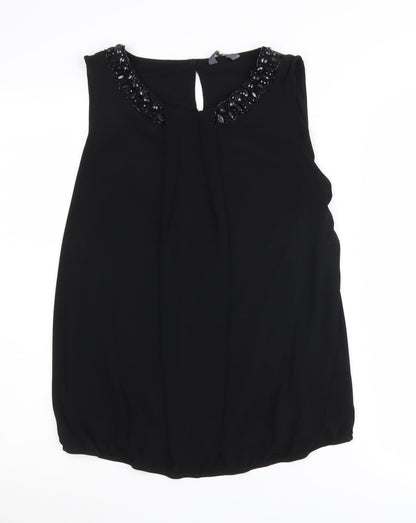 BHS Women's Black Beaded Blouse Size 12