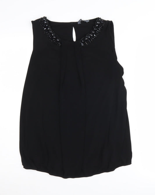 BHS Women's Black Beaded Blouse Size 12