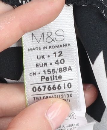 Womens UK Size 12 Marks and Spencer Black  Button-Up