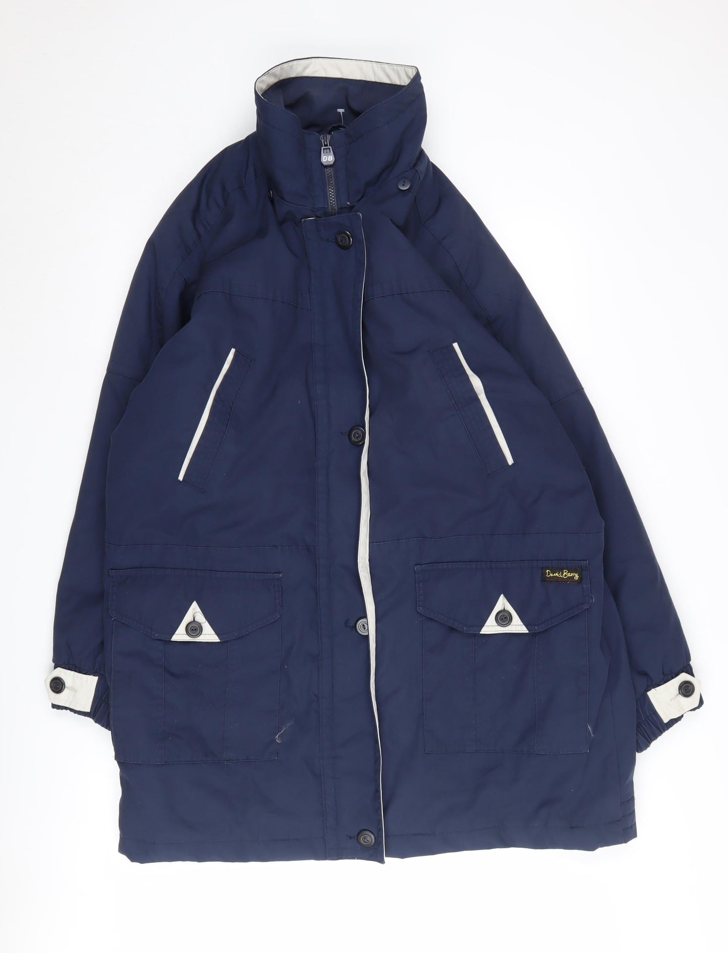 Womens UK Size 16 David Barry Blue Parka Coat