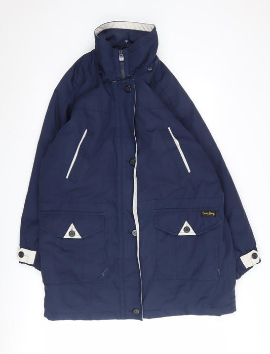 Womens UK Size 16 David Barry Blue Parka Coat