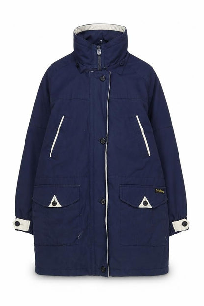 Womens UK Size 16 David Barry Blue Parka Coat