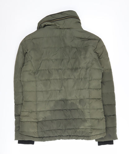 Dorothy Perkins Women's Green Puffer Jacket Size 10