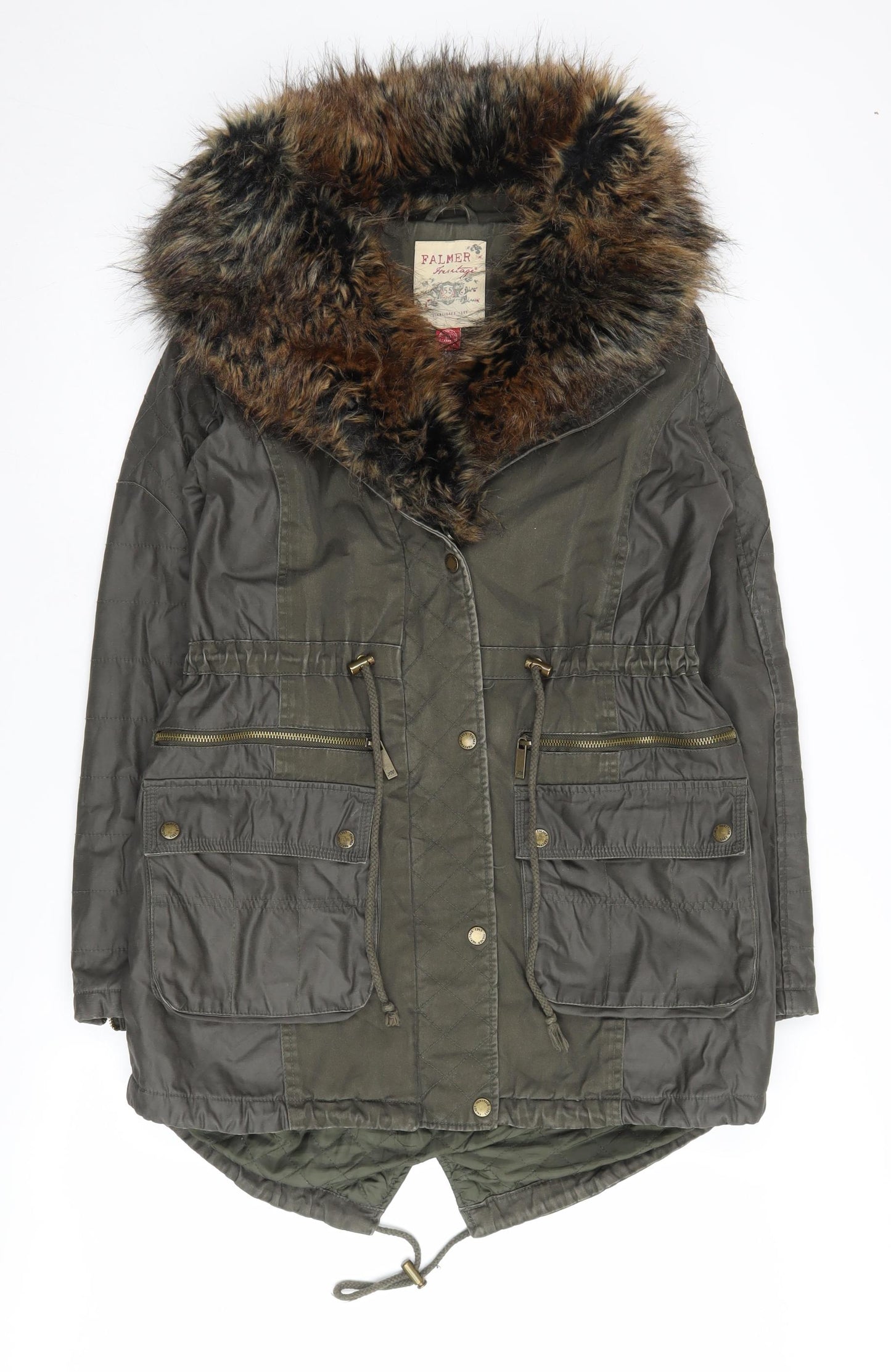 Womens UK Size 10 Falmer Heritage Green Parka Coat