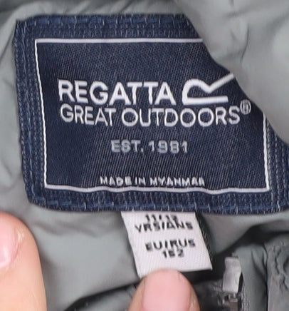 Regatta Girls Green Long Puffer Jacket 9-10 Years