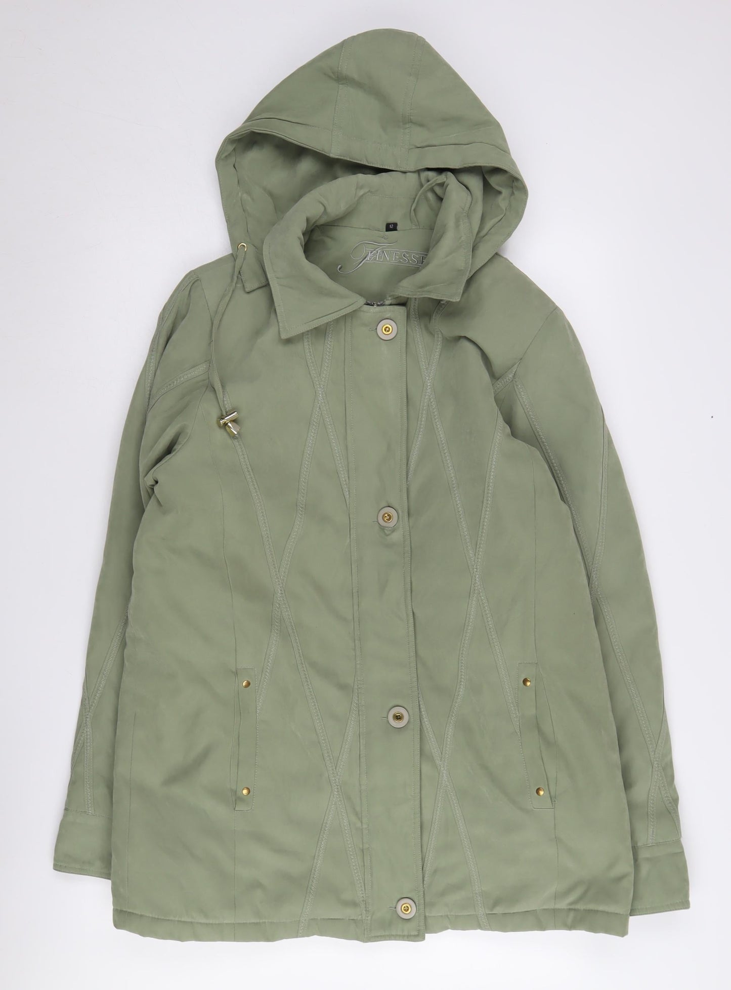 Womens UK Size 12 Finesse Green Parka Coat