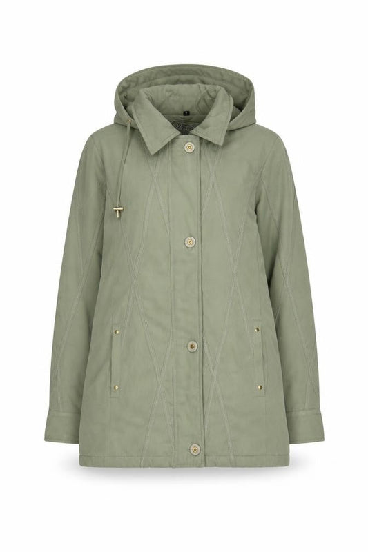 Womens UK Size 12 Finesse Green Parka Coat