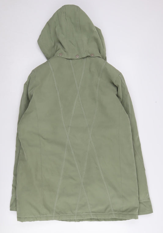 Womens UK Size 12 Finesse Green Parka Coat