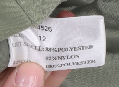 Womens UK Size 12 Finesse Green Parka Coat