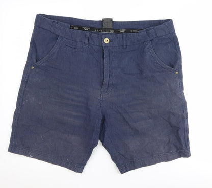 Trespass Men's Blue Chino Shorts, Size L, Striped Corduroy