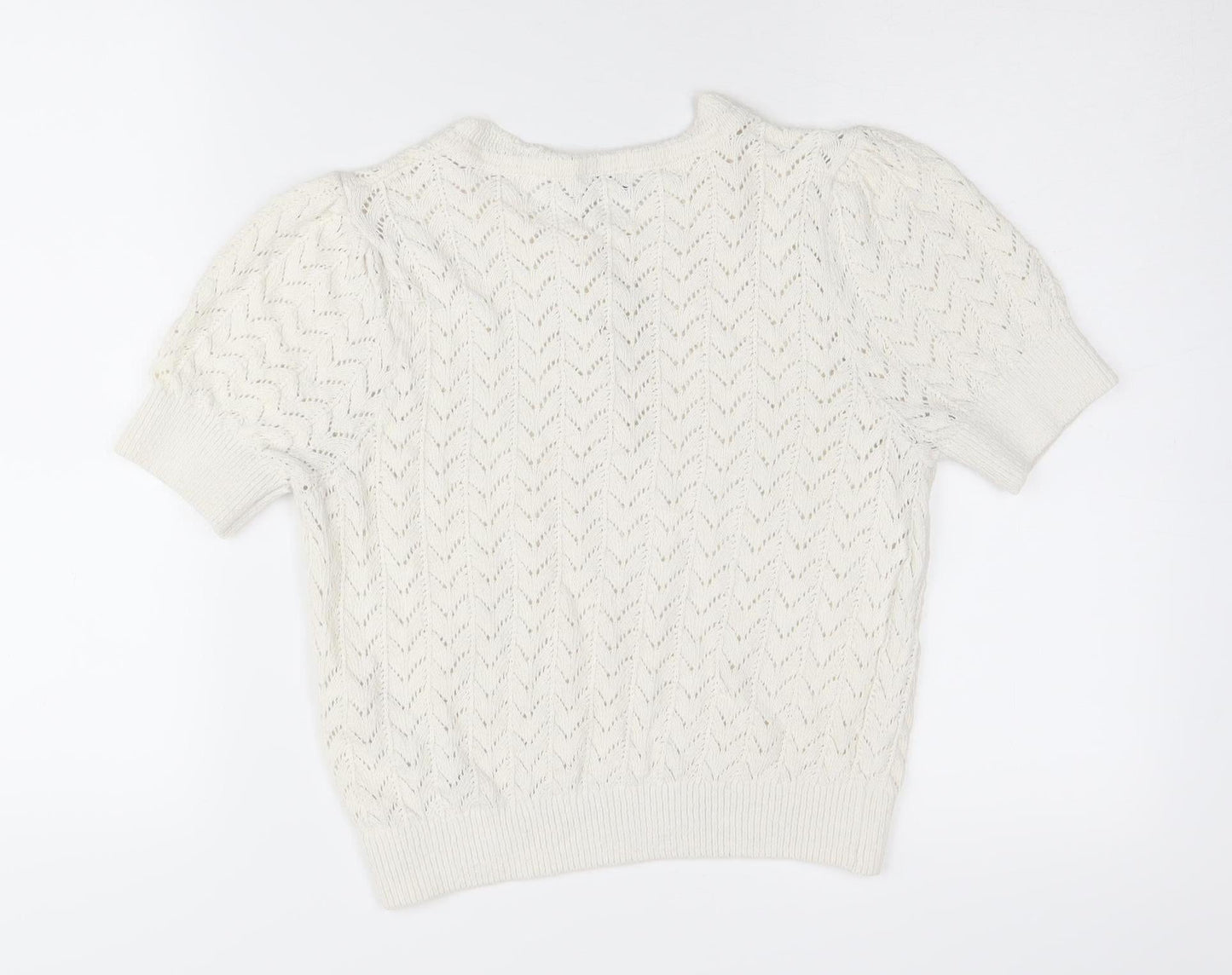 Womens UK Size S Topshop Ivory Henley Jumper