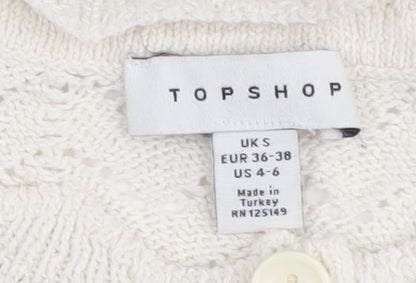 Womens UK Size S Topshop Ivory Henley Jumper