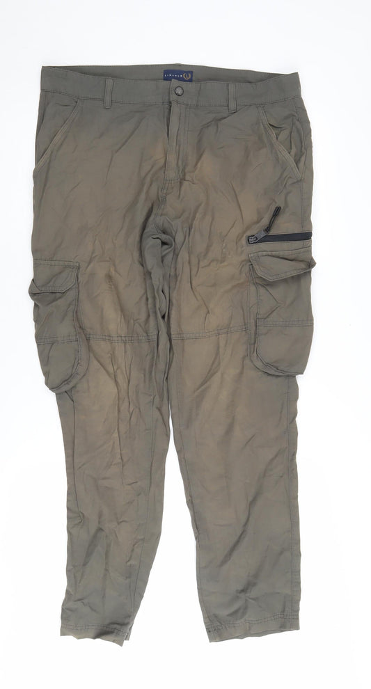 Lincoln Men's Green Cargo Trousers Size 34