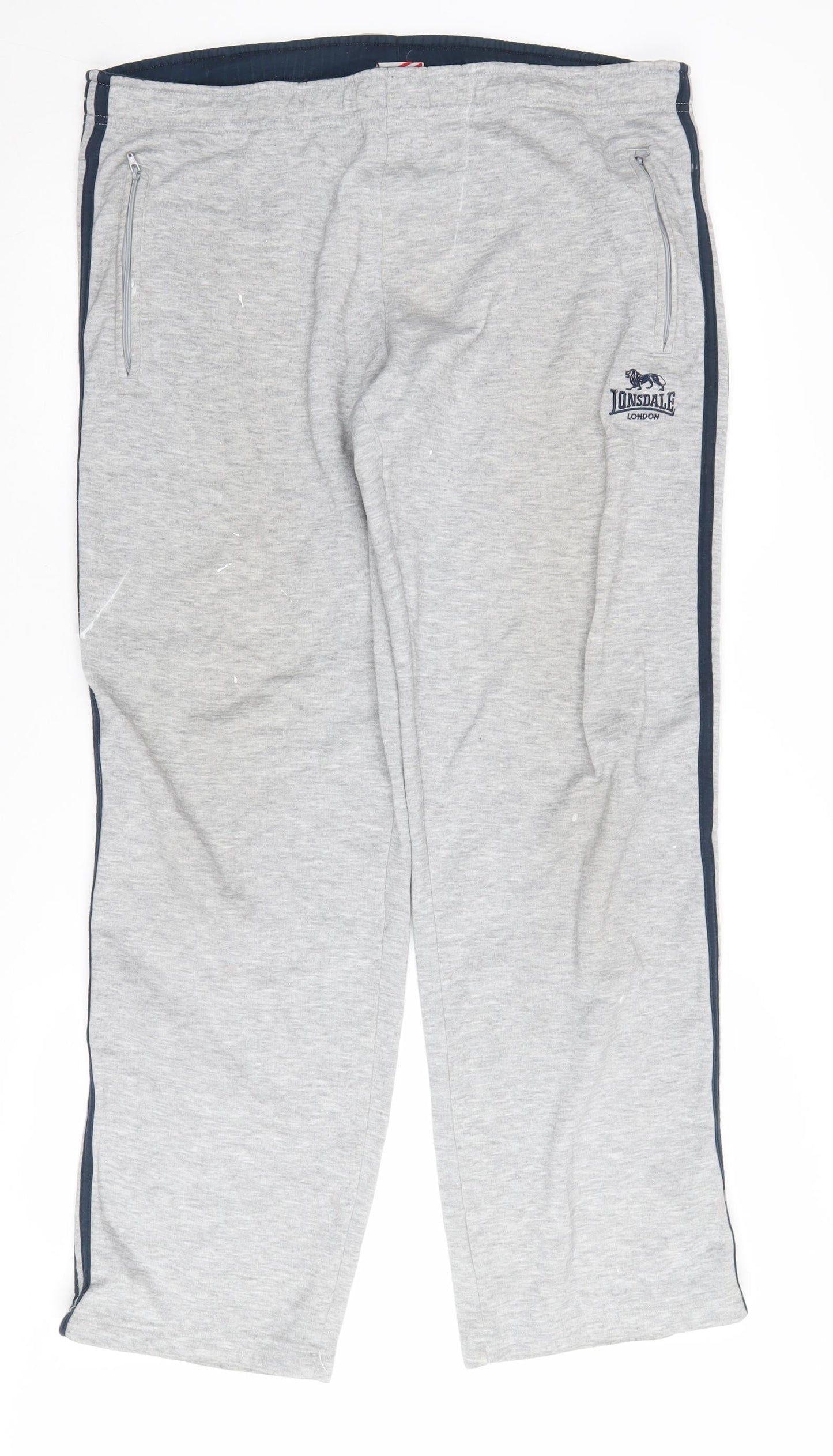 Lonsdale Men's Grey Jogger Trousers, Elastic Waist, Size Regular