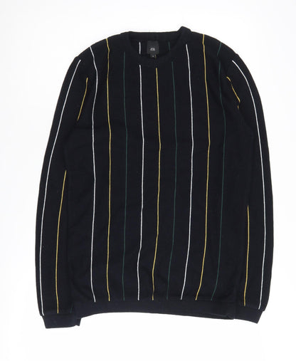 River Island Men's Black Striped Pullover Jumper M