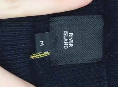 River Island Men's Black Striped Pullover Jumper M