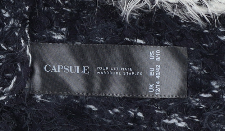 Womens UK Size 12/14 Capsule Black Cardigan Jumper