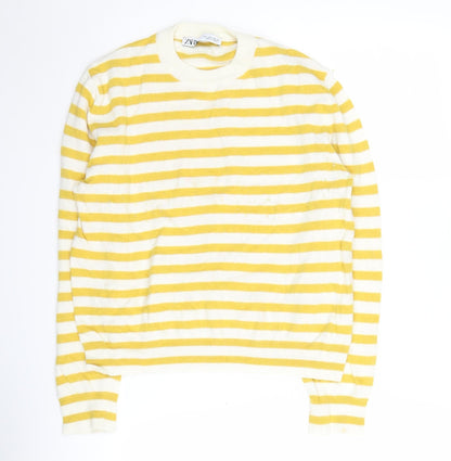 Womens UK Size S Zara Yellow Pullover Jumper