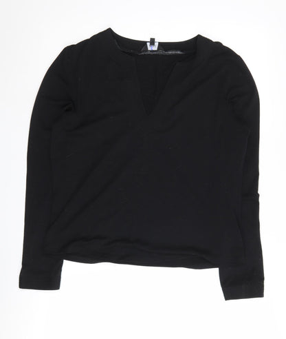 Jasper Conran Black V-Neck Long Sleeve Top L