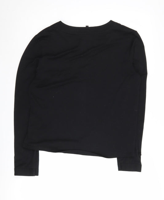Jasper Conran Black V-Neck Long Sleeve Top L