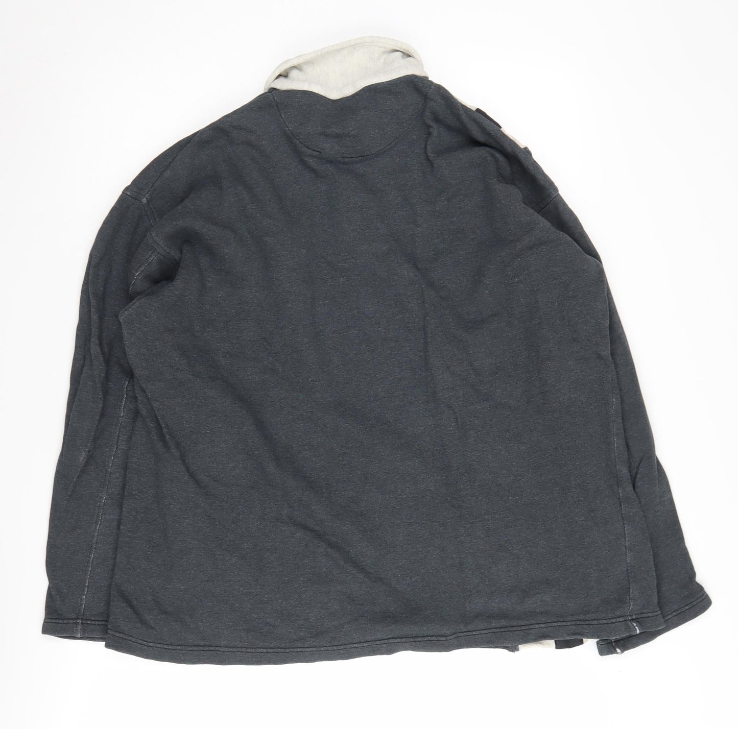 New Fast Men's Grey Long Sleeve Polo Shirt L