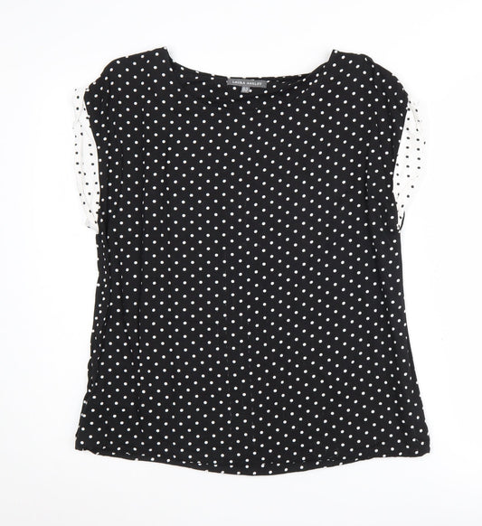 Laura Ashley Women’s Black Polka Dot Blouse, Size 12
