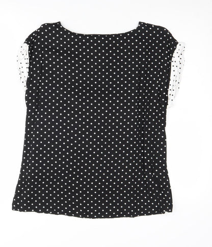 Laura Ashley Women’s Black Polka Dot Blouse, Size 12