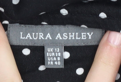 Laura Ashley Women’s Black Polka Dot Blouse, Size 12