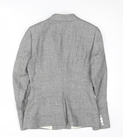 Reiss Grey Blazer for Women - Size 10, Linen blend