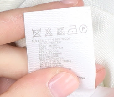 Reiss Grey Blazer for Women - Size 10, Linen blend